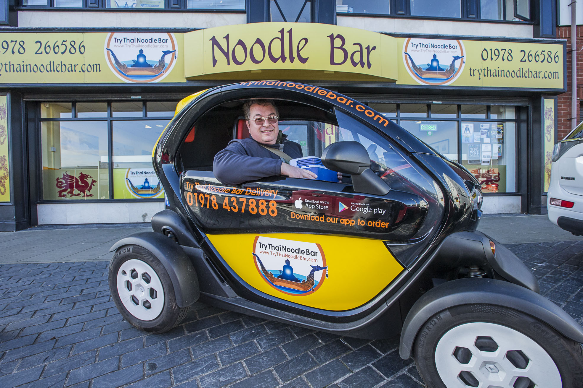 Noodle Bar boss Gwyn causes real stir with film starring new delivery vehicle