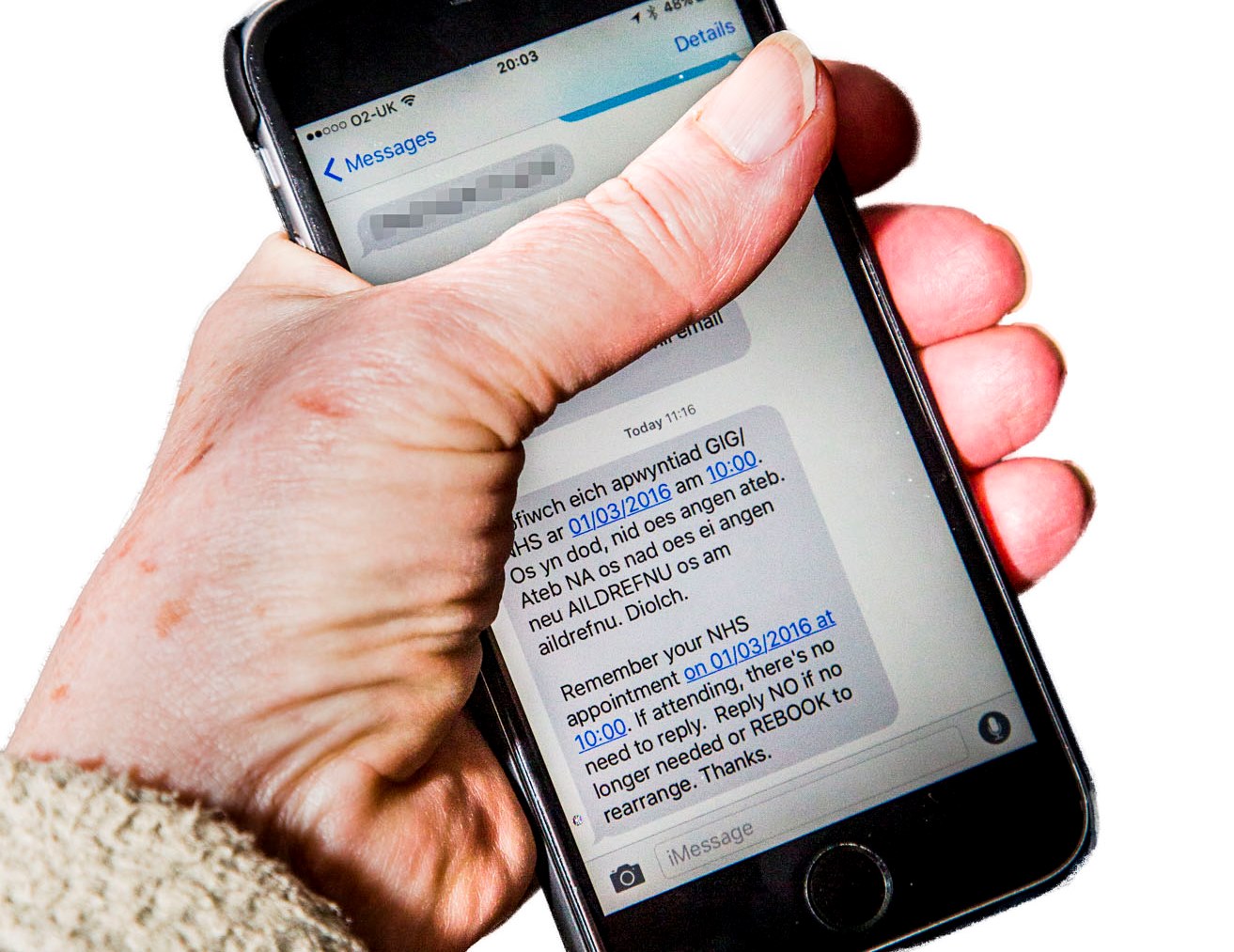 Hospital appointment text alerts help deliver savings of more than £1.4m to health board