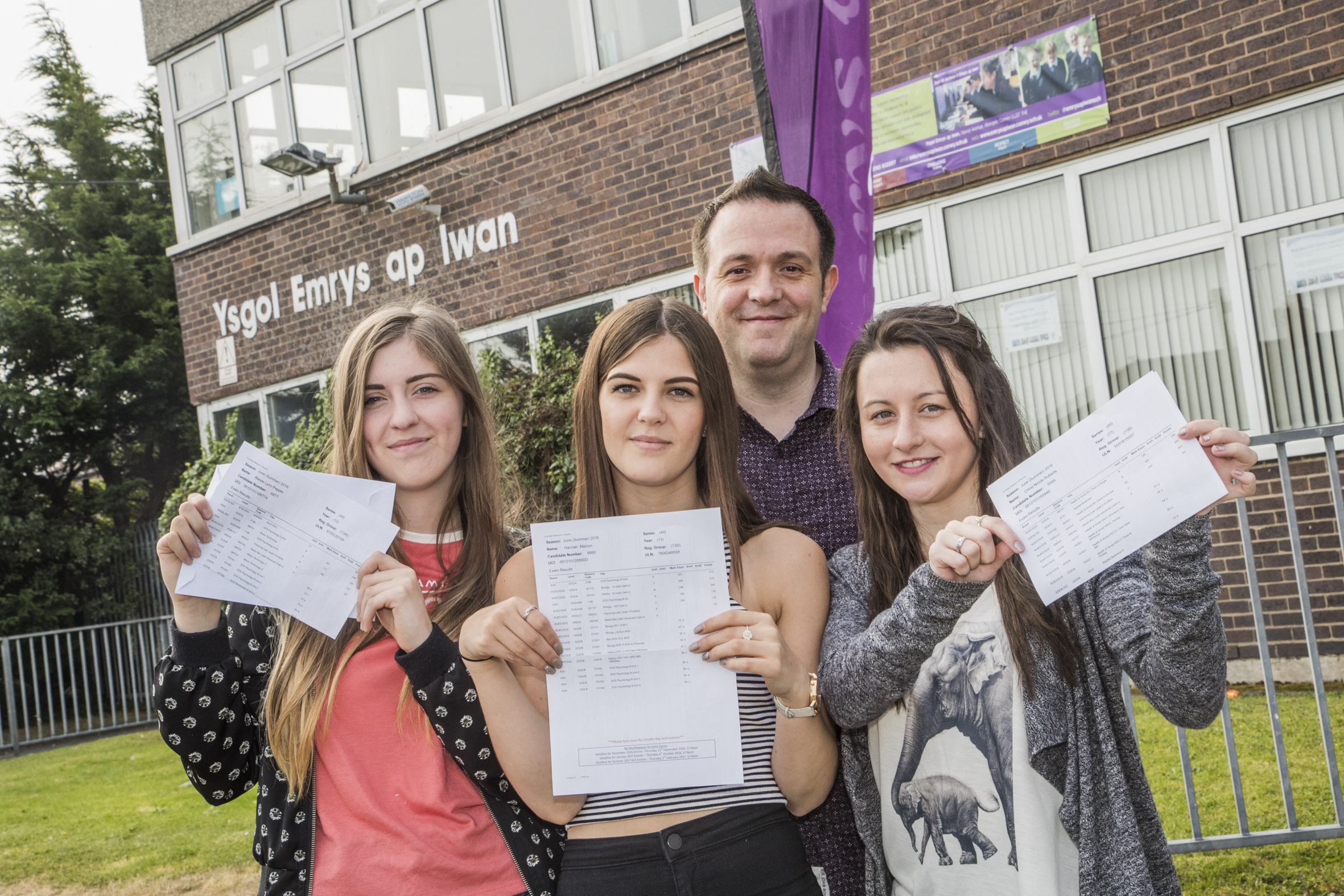 Ysgol Emrys ap Iwan celebrates “best ever” A level results with 100 per cent pass rate