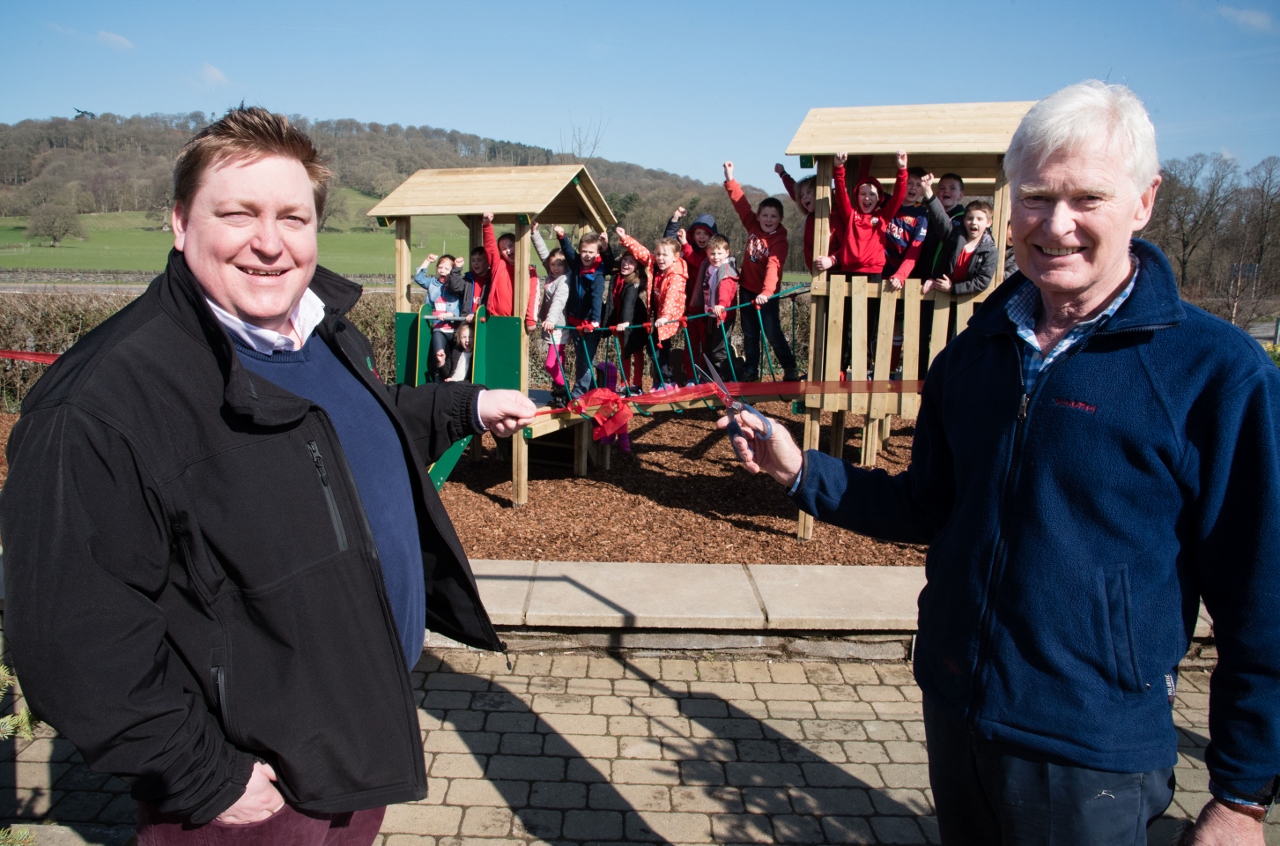 Lord Newborough invites schoolchildren to test out new Rhug Estate playground
