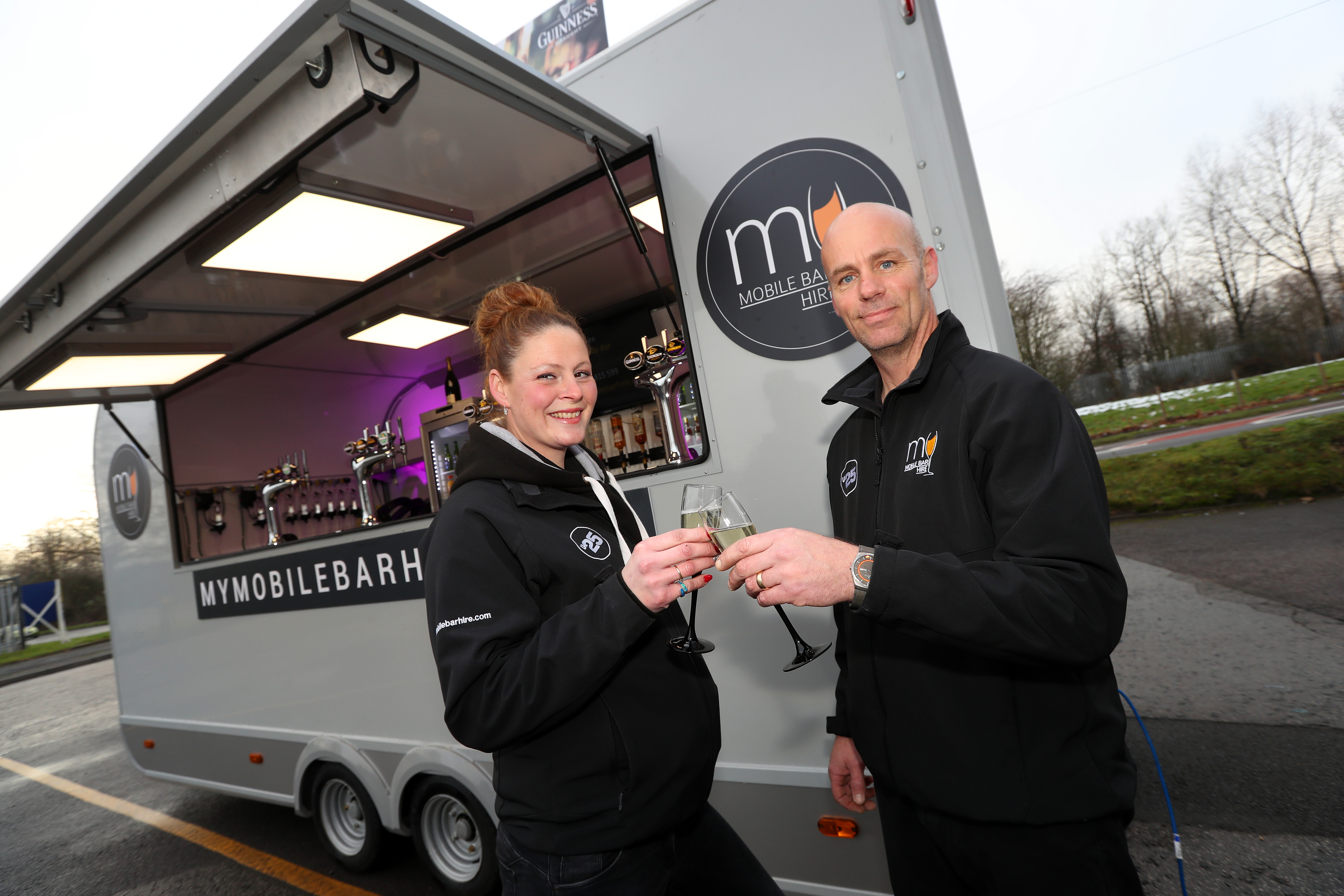 Glasses raised to mobile bar supplied by Europe’s leading trailer maker 