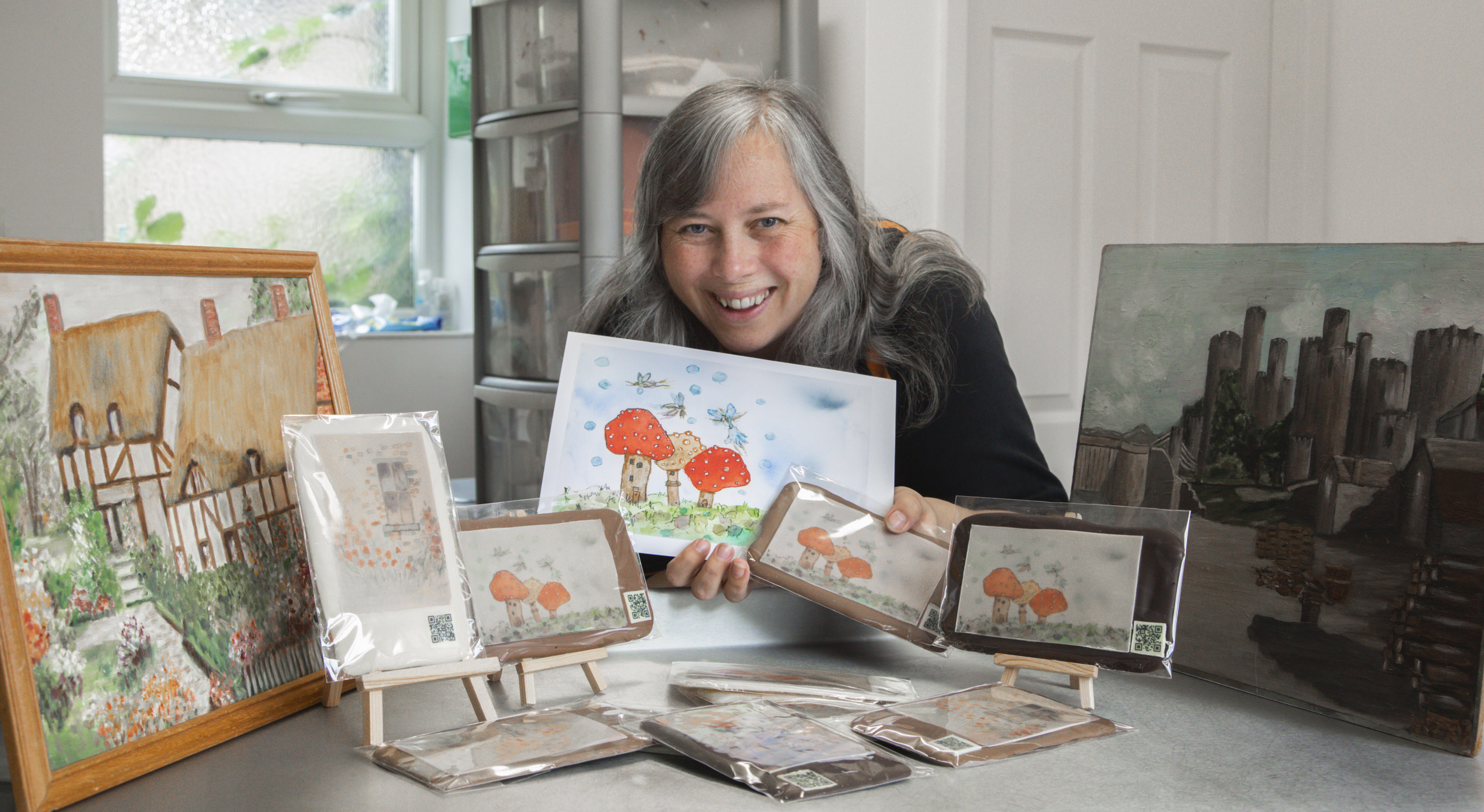 Paintings by artist with dementia printed on chocolate bars to raise money for charity
