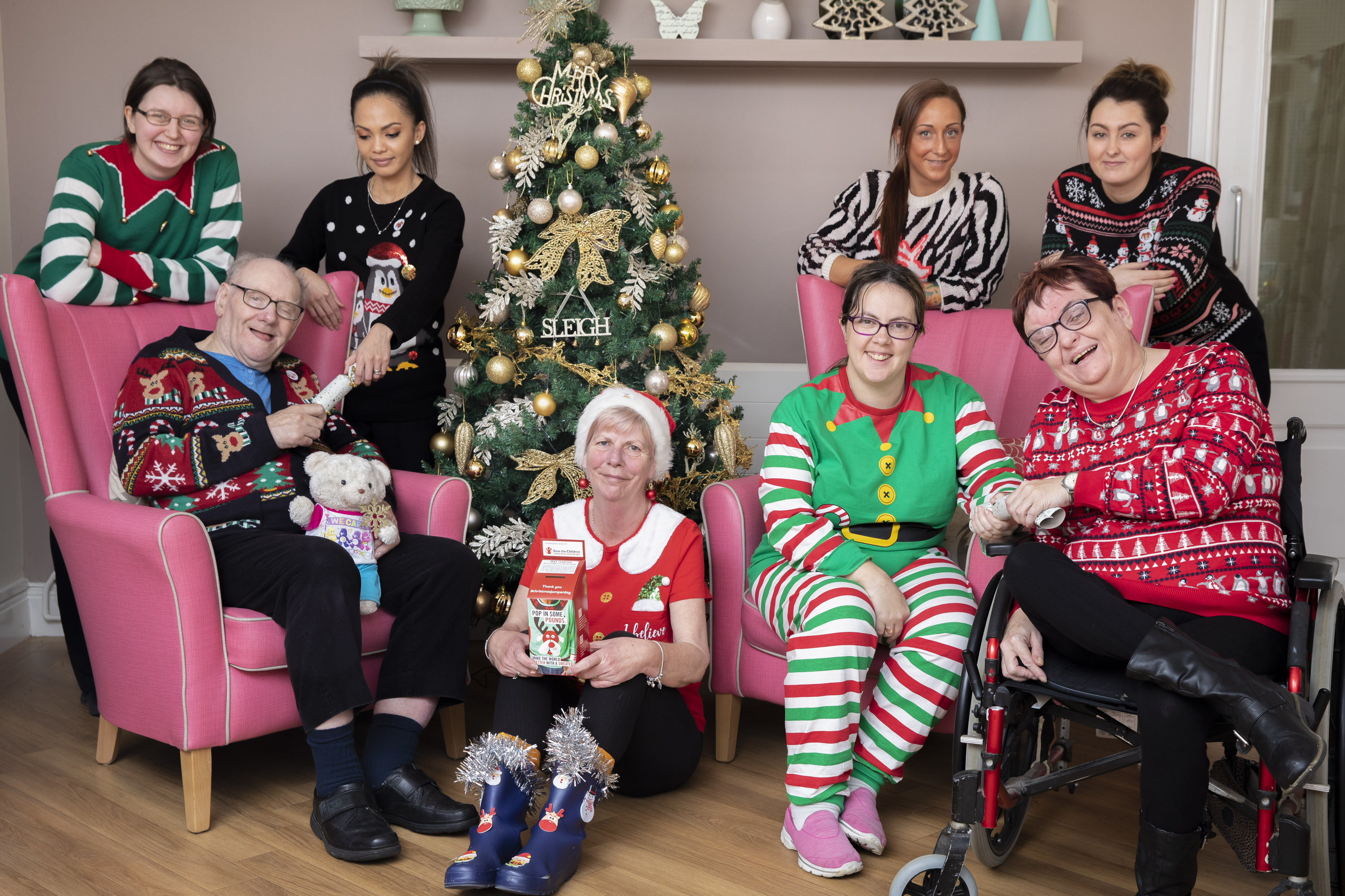 Care home staff and residents jump to it for children’s charity