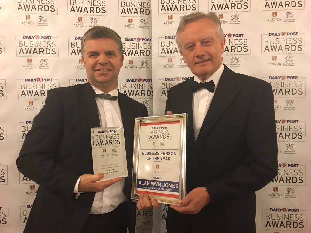 Inspirational boss of South Caernarfon Creameries named business person of the year at Daily Post Business Awards