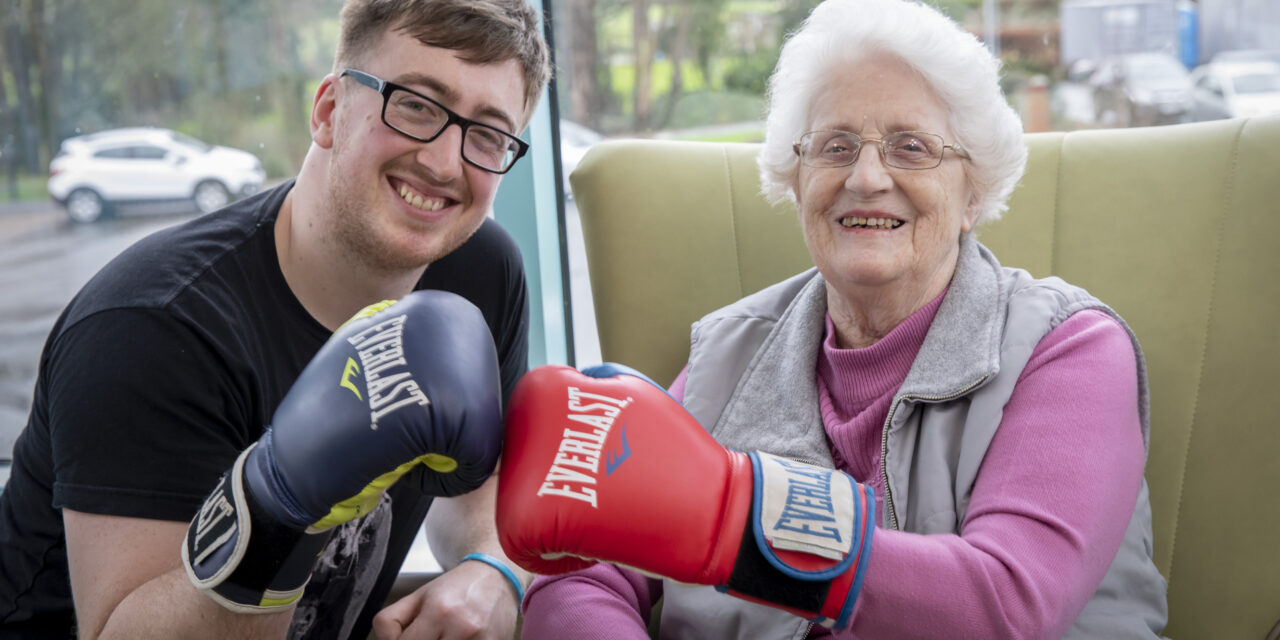 Seconds out as care home residents get the gloves on for a boxing workout