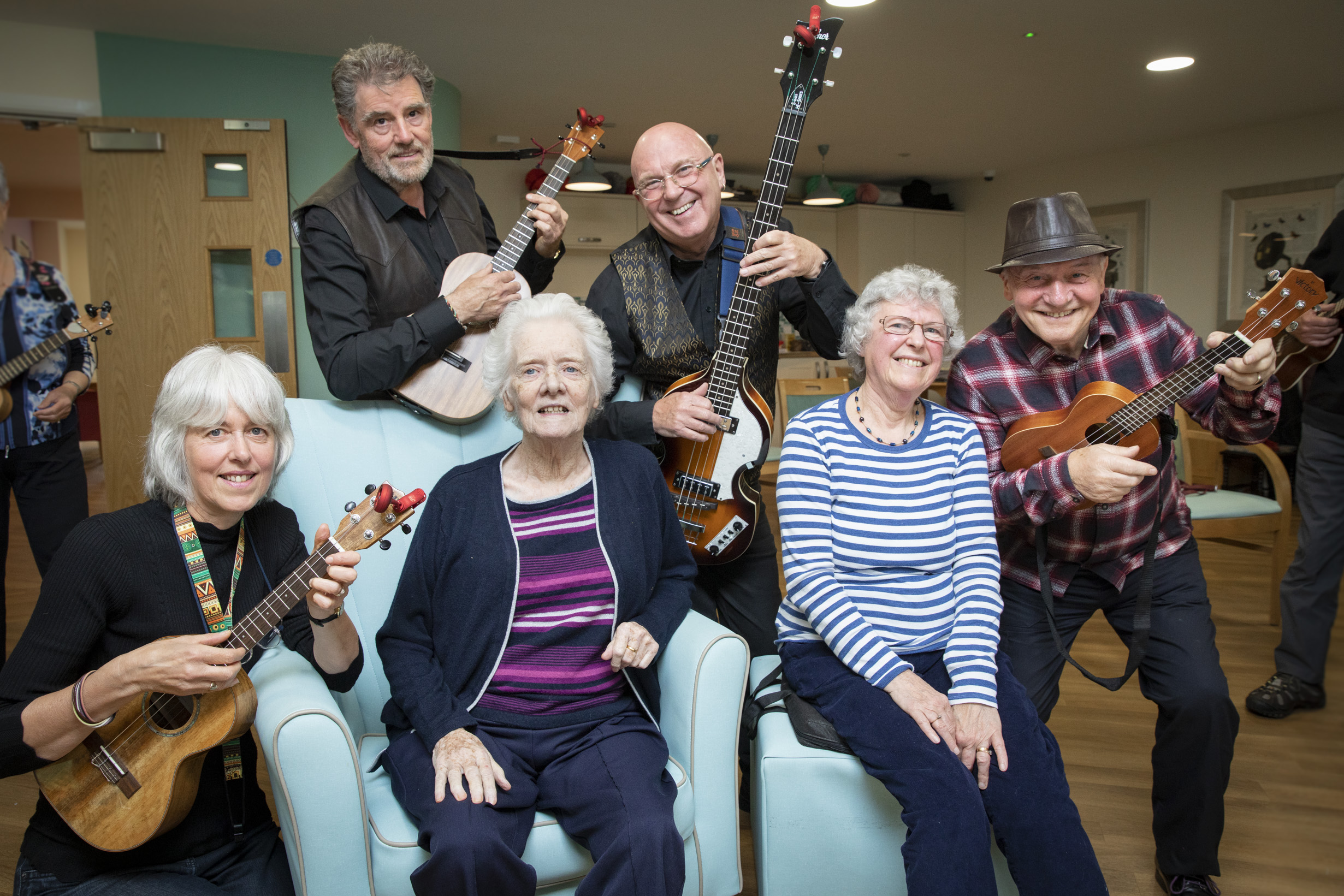 Ukelele band bring joy at care home and raise money for charity