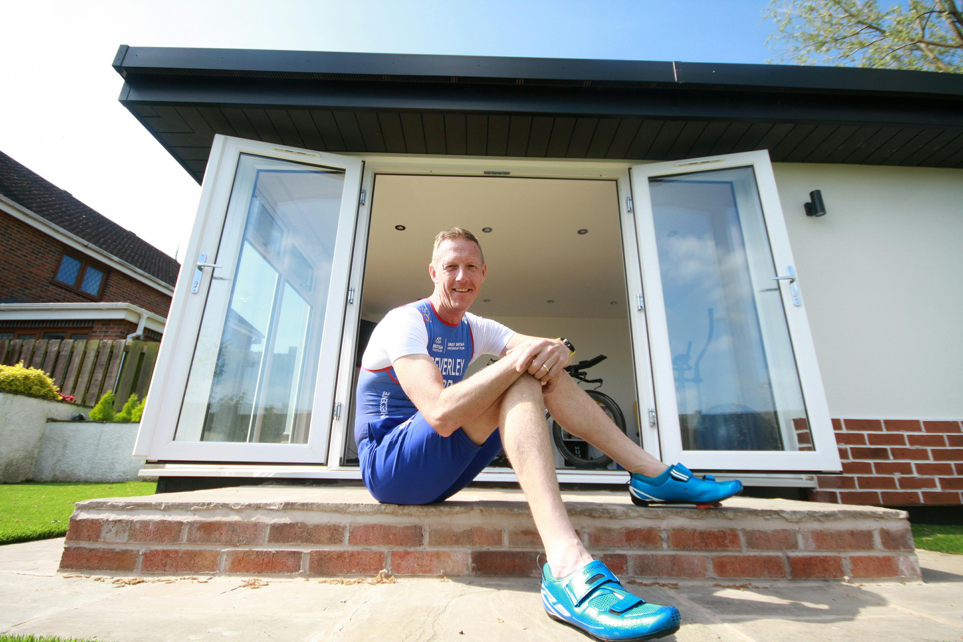 GB triathlete spinning towards World Championships in new state of the art garden gym   
