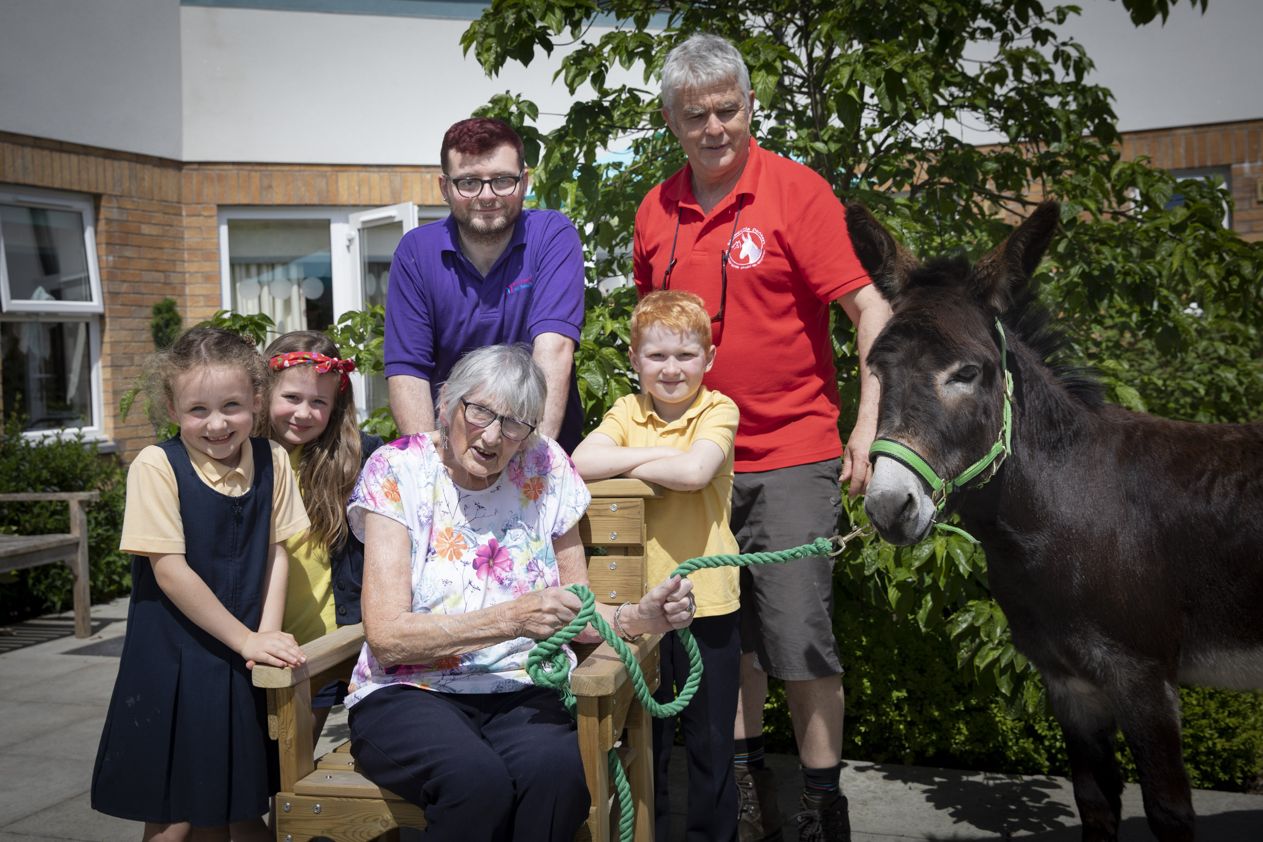 Donkey duo help Peggy and pupils get crafty