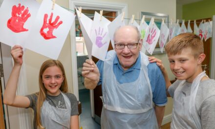 Artistic youngsters join forces with care home residents to brighten up safety centre