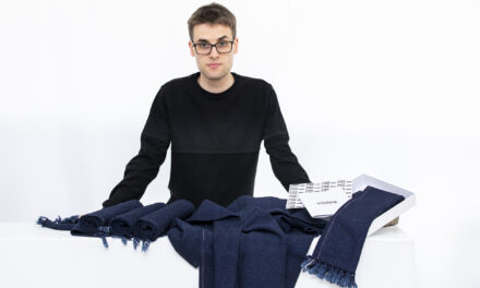Textile designer uses Anglesey Sea Salt as finishing agent for new Samurai-inspired denim scarves