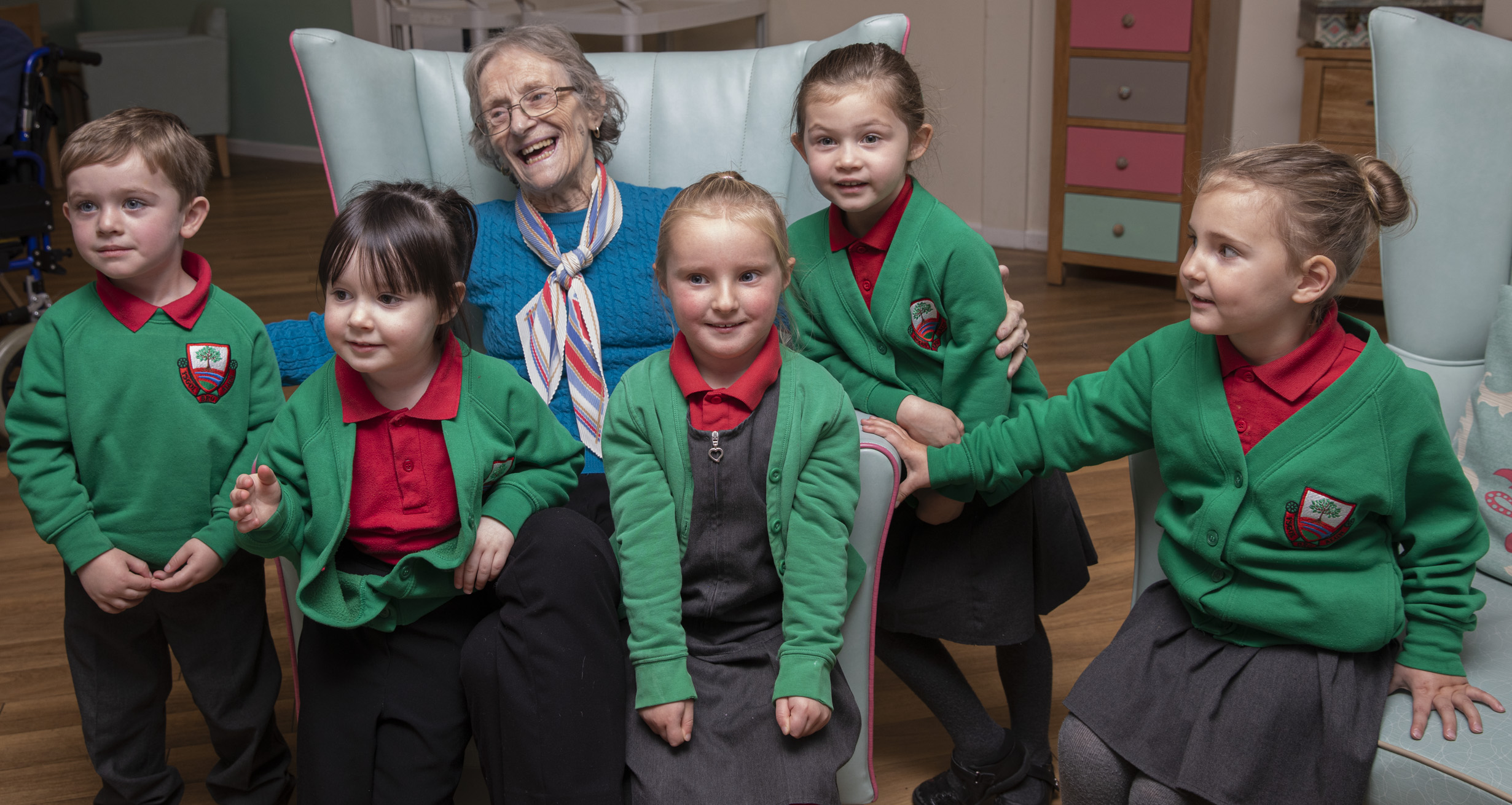Tuneful tots sing happy birthday to care home resident Norma, 78