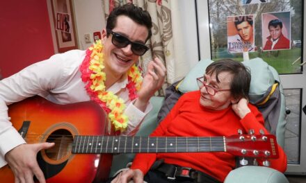 Care home residents all shook up at Elvis party