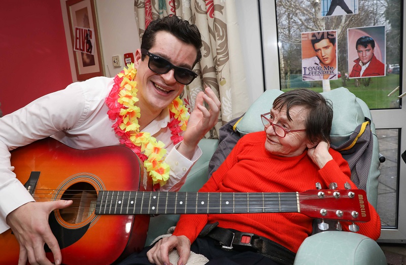 Care home residents all shook up at Elvis party