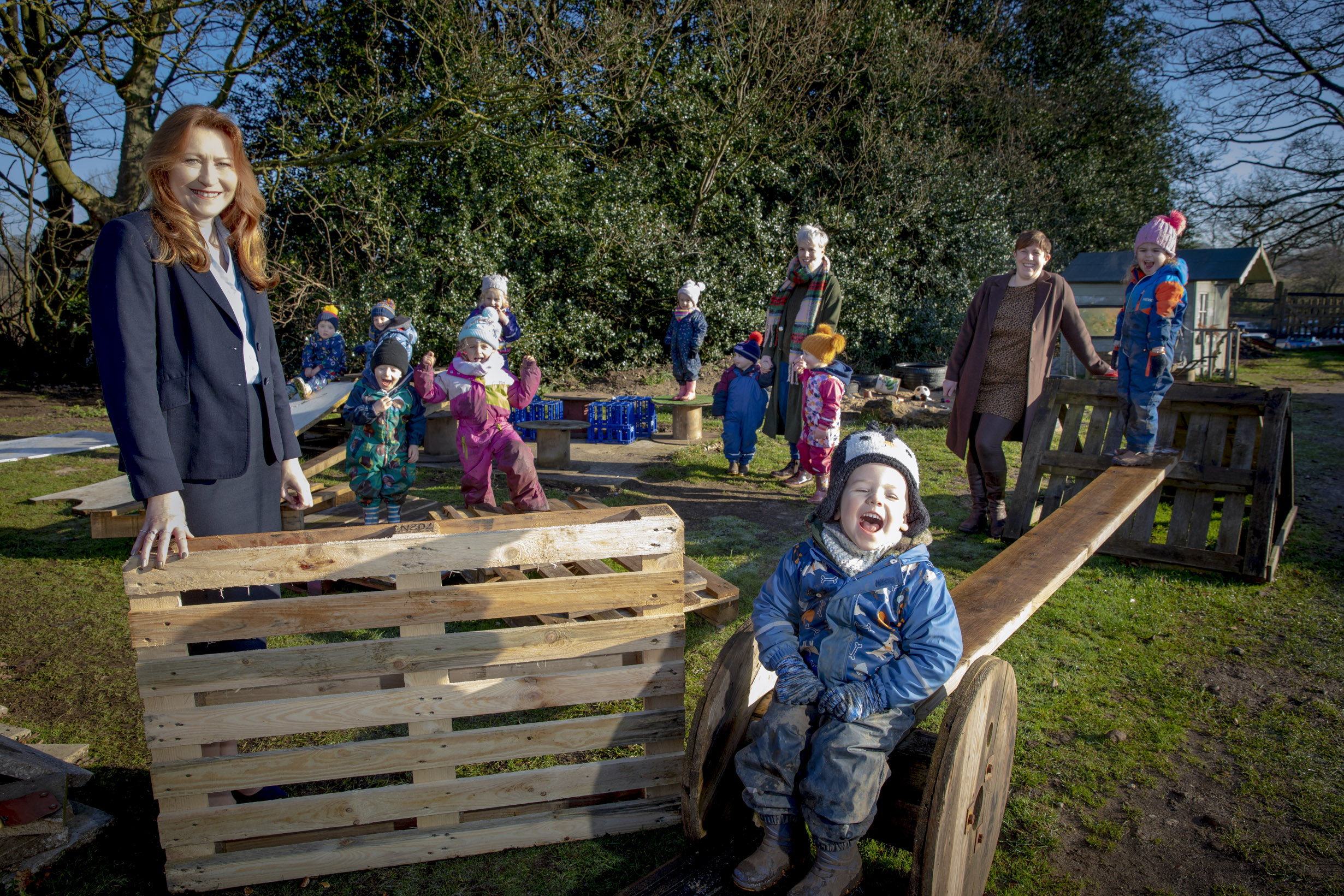 Nursery children make the most of unwanted pallets thanks to Wrexham distribution firm