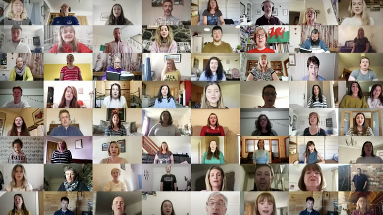 Rousing performance of Calon Lȃn by digital lockdown choir goes viral with 190,000 views