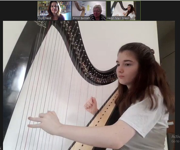 Switch to online classes enables top harpist to teach protégé 7,500 miles away in Patagonia