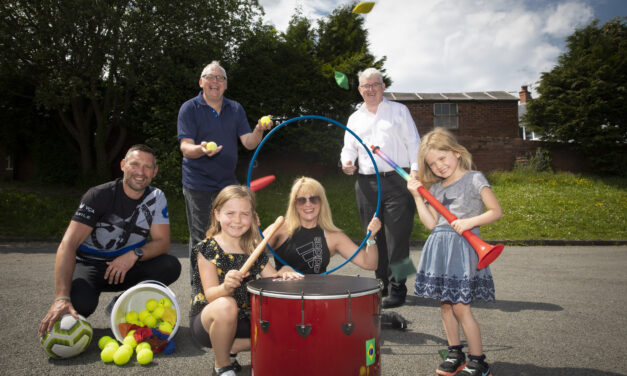 Excited youngsters get into the rhythm of a  week of music and exercise at Wrexham school