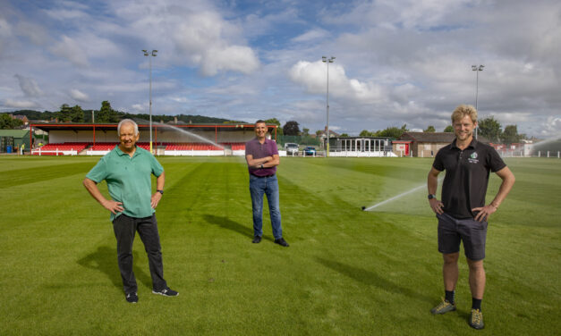 Denbigh Town’s £200K new pitch makes TV debut in floodlit cup-tie