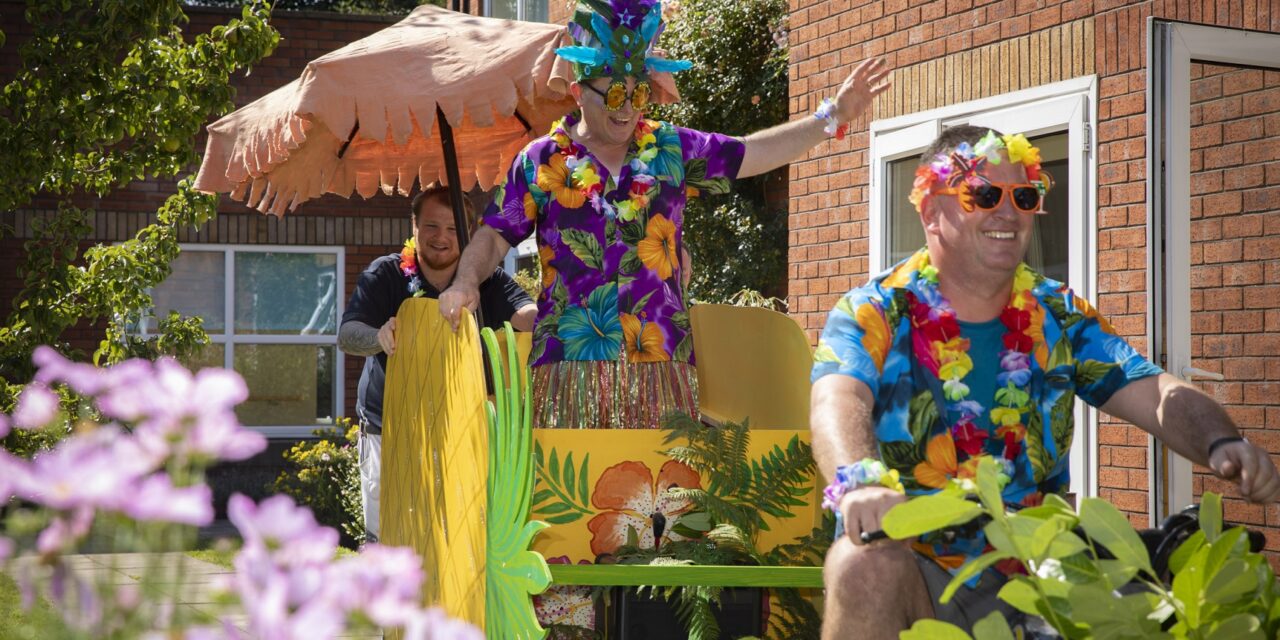 Wacky pineapple-mobile gave tropical flavour to fun-filled care home carnival