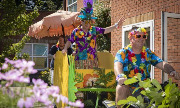 Wacky pineapple-mobile gave tropical flavour to fun-filled care home carnival