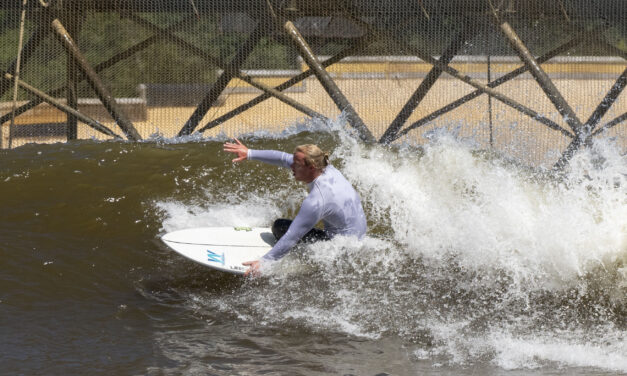 Inspirational amputee surfer Llywelyn hailed as “brilliant ambassador” for the sport