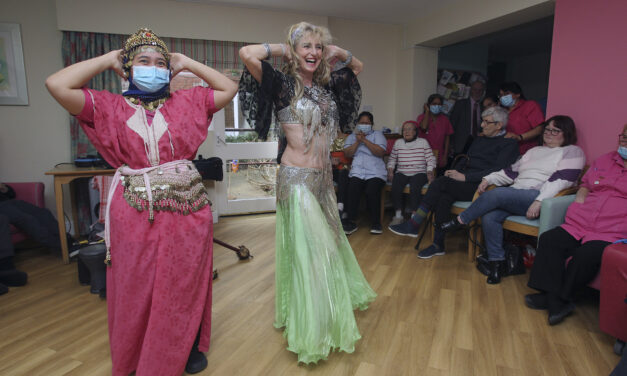 Spicy rhythms of the East come to care home as belly dancer comes gliding in
