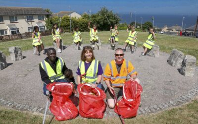 Community minded youngsters get stuck in to clean up estate