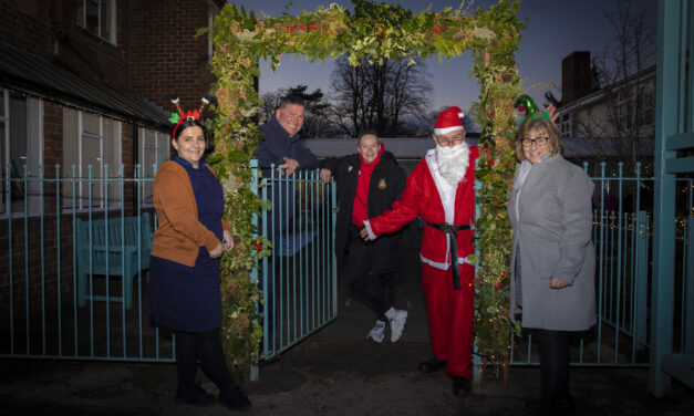 Young Wrexham football star Lili lights up care home for Christmas
