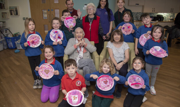 Love of art brings generations together at Gwynedd care home