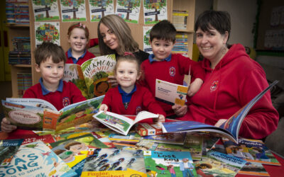 School given bumper box of books thanks to young One Show “superhero” Harri