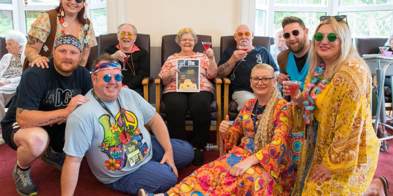 Men and women of Harlech bring flower power to residents of Pwll care home