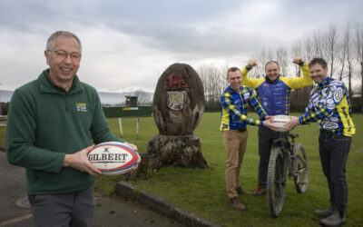 Cyclists roll out on epic ride to raise funds for rugby star Doddie’s charity