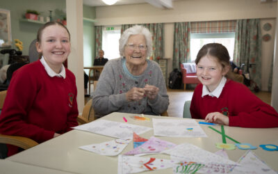 Creative youngsters stage colourful 40th anniversary celebration at care home