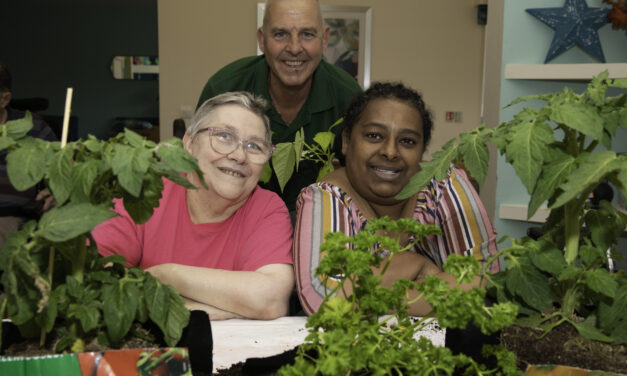 Green-fingered care homes residents count down to first home-grown potato harvest