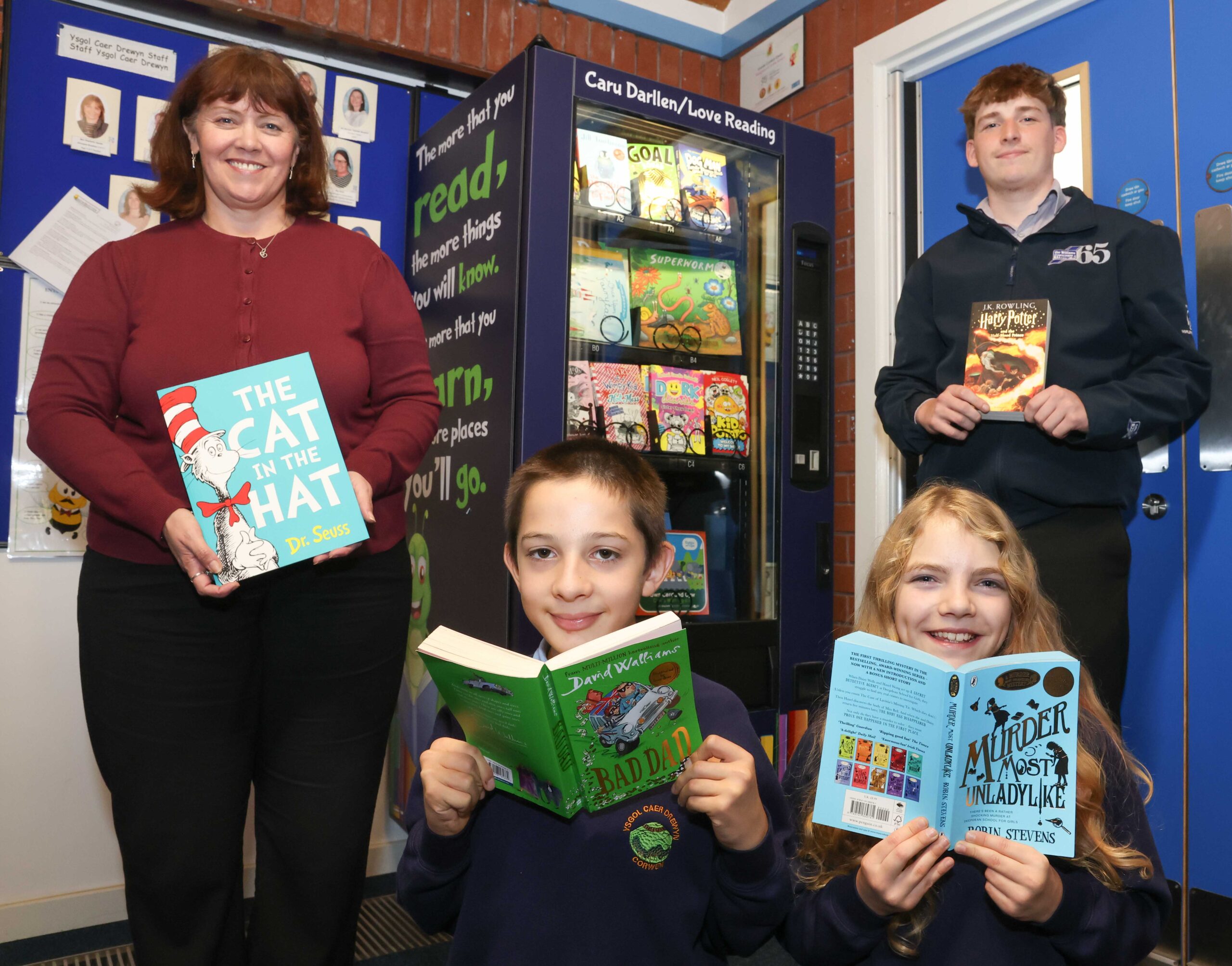 North Wales school’s novel vending machine gives pupils story to take home